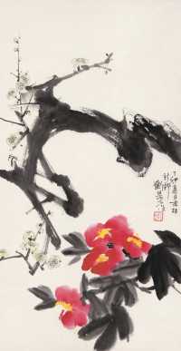 刘旦宅 丁卯（1987年）作 花卉 立轴